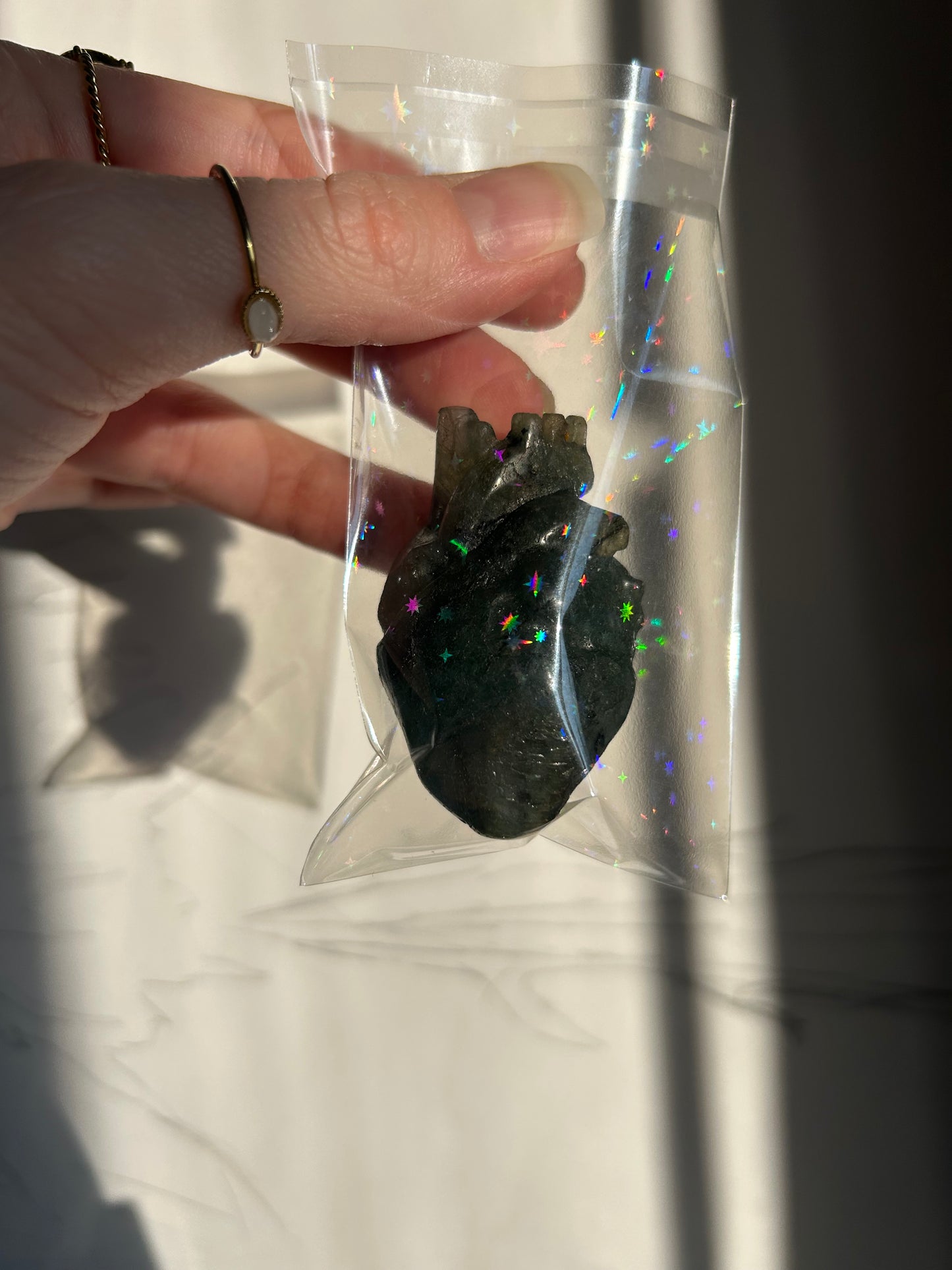 Cœur sculpté - Signature Labradorite