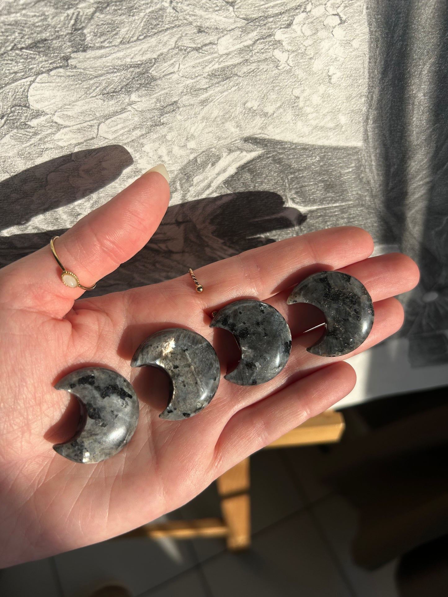 🌑 Larvikite, dite "Labradorite d'Oslo"
